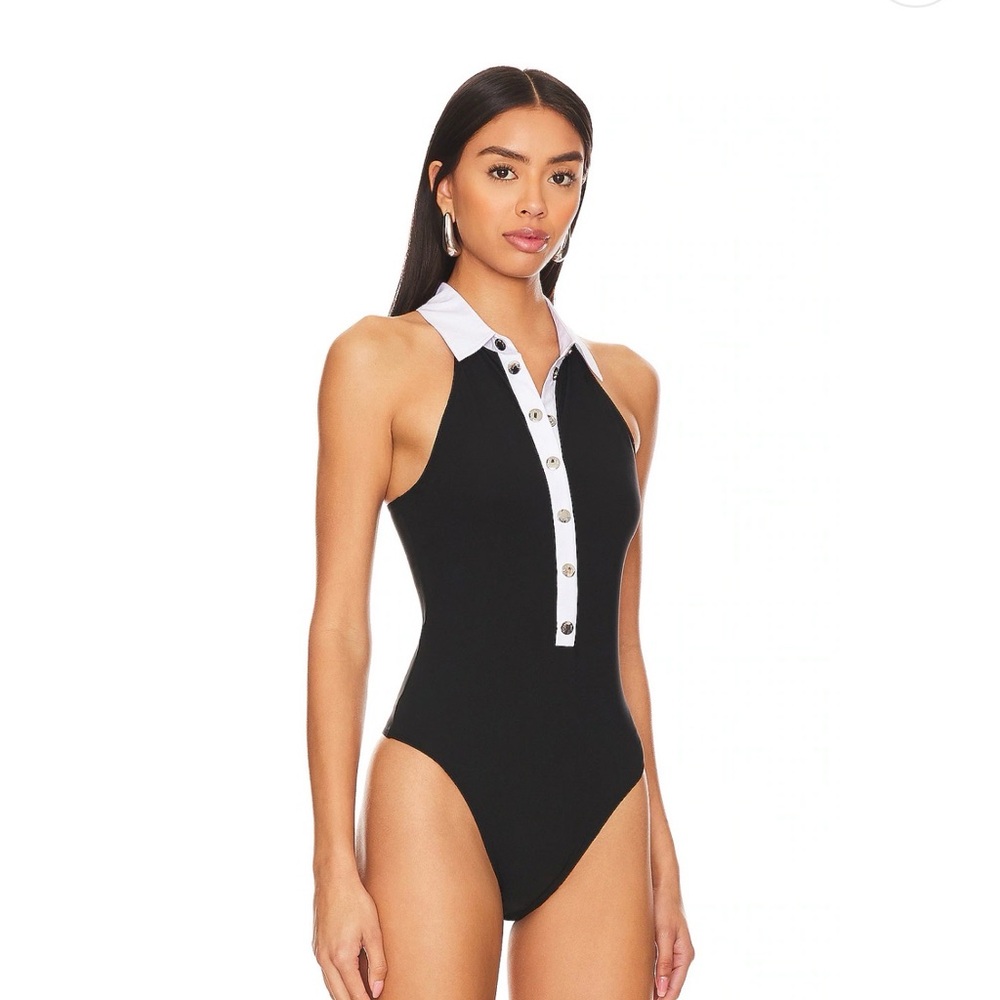 Fleur du Mal Black and White One-Piece Swimsuit
